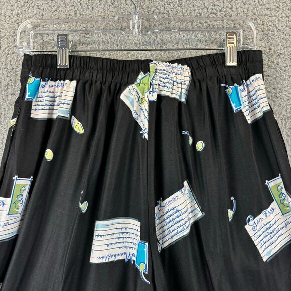 90s Novelty Pant Medium Artsy Ecclectic Retro AOP Wide Leg Crop Holly Lane VTG - Picture 7 of 15